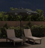VidaXL Parasol met LED-verlichting en stalen paal 300 cm antraciet