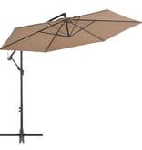 VidaXL Zweefparasol met aluminium paal 300 cm taupe