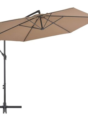 VidaXL Zweefparasol met aluminium paal 300 cm taupe