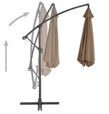 VidaXL Zweefparasol met aluminium paal 300 cm taupe