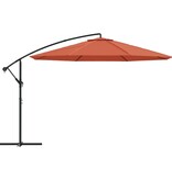 VidaXL Zweefparasol met aluminium paal 350 cm terracottakleurig