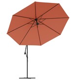 VidaXL Zweefparasol met aluminium paal 350 cm terracottakleurig