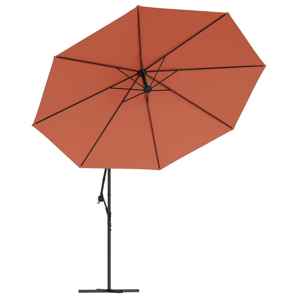 VidaXL Zweefparasol met aluminium paal 350 cm terracottakleurig