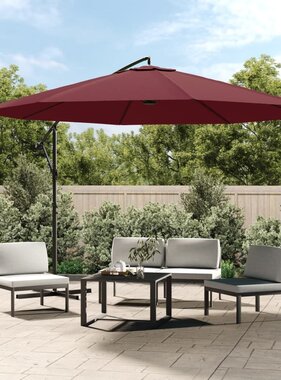 VidaXL Zweefparasol met aluminium paal 350 cm bordeauxrood