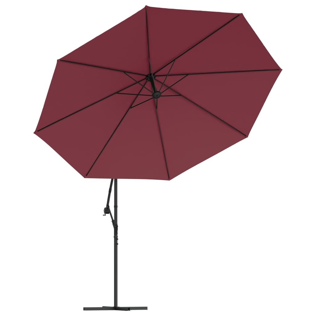VidaXL Zweefparasol met aluminium paal 350 cm bordeauxrood