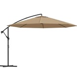 VidaXL Zweefparasol met aluminium paal 350 cm taupe