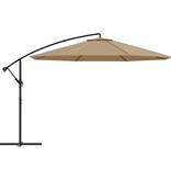 VidaXL Zweefparasol met aluminium paal 350 cm taupe
