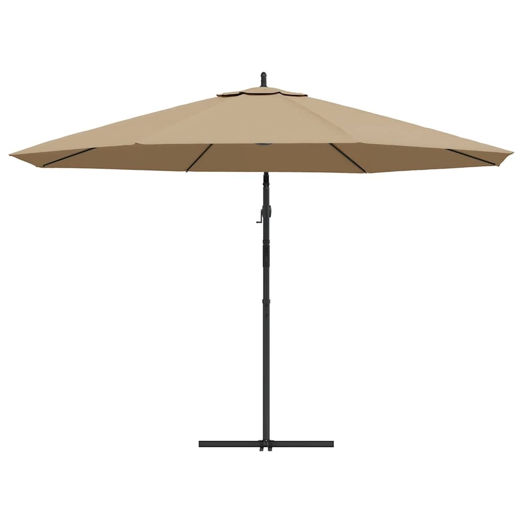 VidaXL Zweefparasol met aluminium paal 350 cm taupe