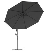VidaXL Zweefparasol met aluminium paal 350 cm antracietkleurig