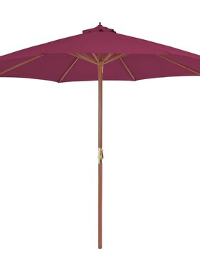 VidaXL Parasol met houten paal 300 cm bordeauxrood