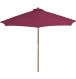 VidaXL Parasol met houten paal 300 cm bordeauxrood