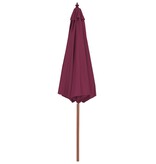 VidaXL Parasol met houten paal 300 cm bordeauxrood