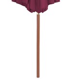 VidaXL Parasol met houten paal 300 cm bordeauxrood