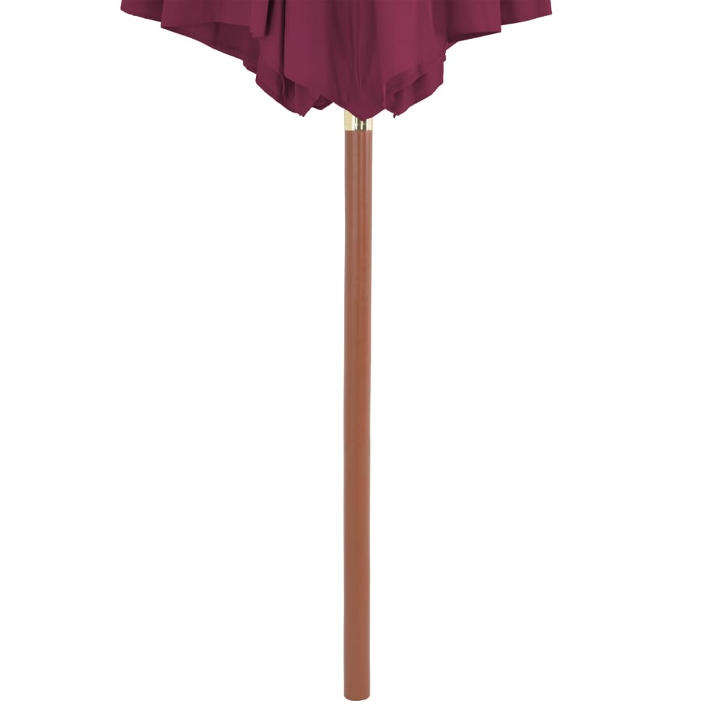 VidaXL Parasol met houten paal 300 cm bordeauxrood
