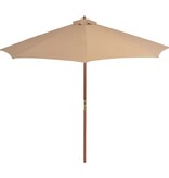 VidaXL Parasol met houten paal 300 cm taupe
