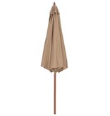 VidaXL Parasol met houten paal 300 cm taupe