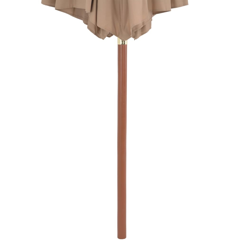 VidaXL Parasol met houten paal 300 cm taupe