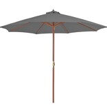 VidaXL Parasol met houten paal 300 cm antraciet