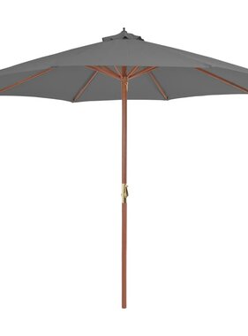 VidaXL Parasol met houten paal 300 cm antraciet