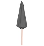 VidaXL Parasol met houten paal 300 cm antraciet