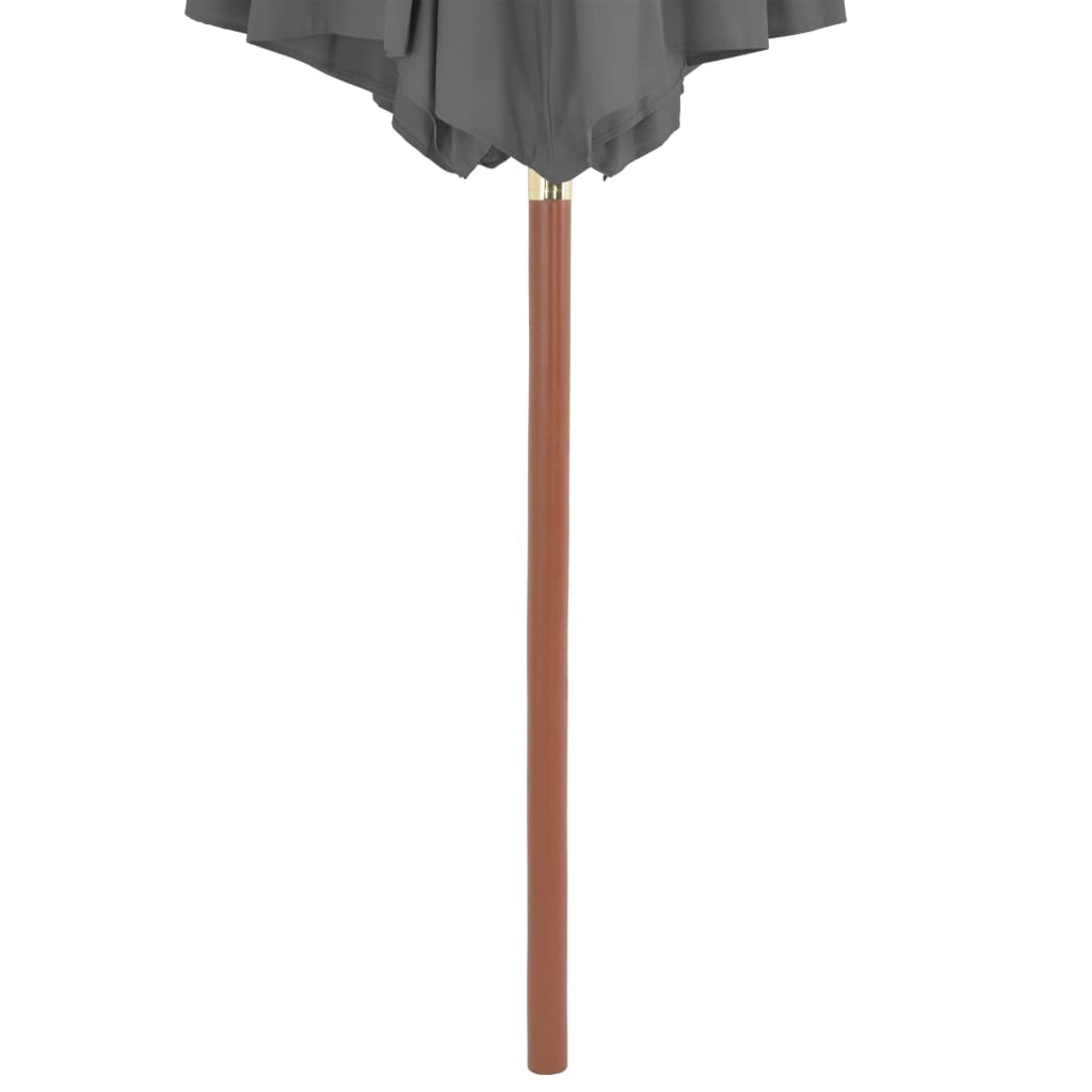 VidaXL Parasol met houten paal 300 cm antraciet