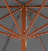 VidaXL Parasol met houten paal 300 cm antraciet