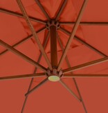VidaXL Zweefparasol met houten paal 400x300 cm terracottakleurig