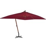 VidaXL Zweefparasol met houten paal 400x300 cm bordeauxrood