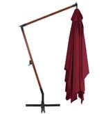 VidaXL Zweefparasol met houten paal 400x300 cm bordeauxrood