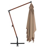 VidaXL Zweefparasol met houten paal 400x300 cm taupe