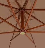 VidaXL Zweefparasol met houten paal 400x300 cm taupe