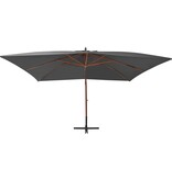 VidaXL Zweefparasol met houten paal 400x300 cm antracietkleurig