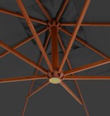 VidaXL Zweefparasol met houten paal 400x300 cm antracietkleurig
