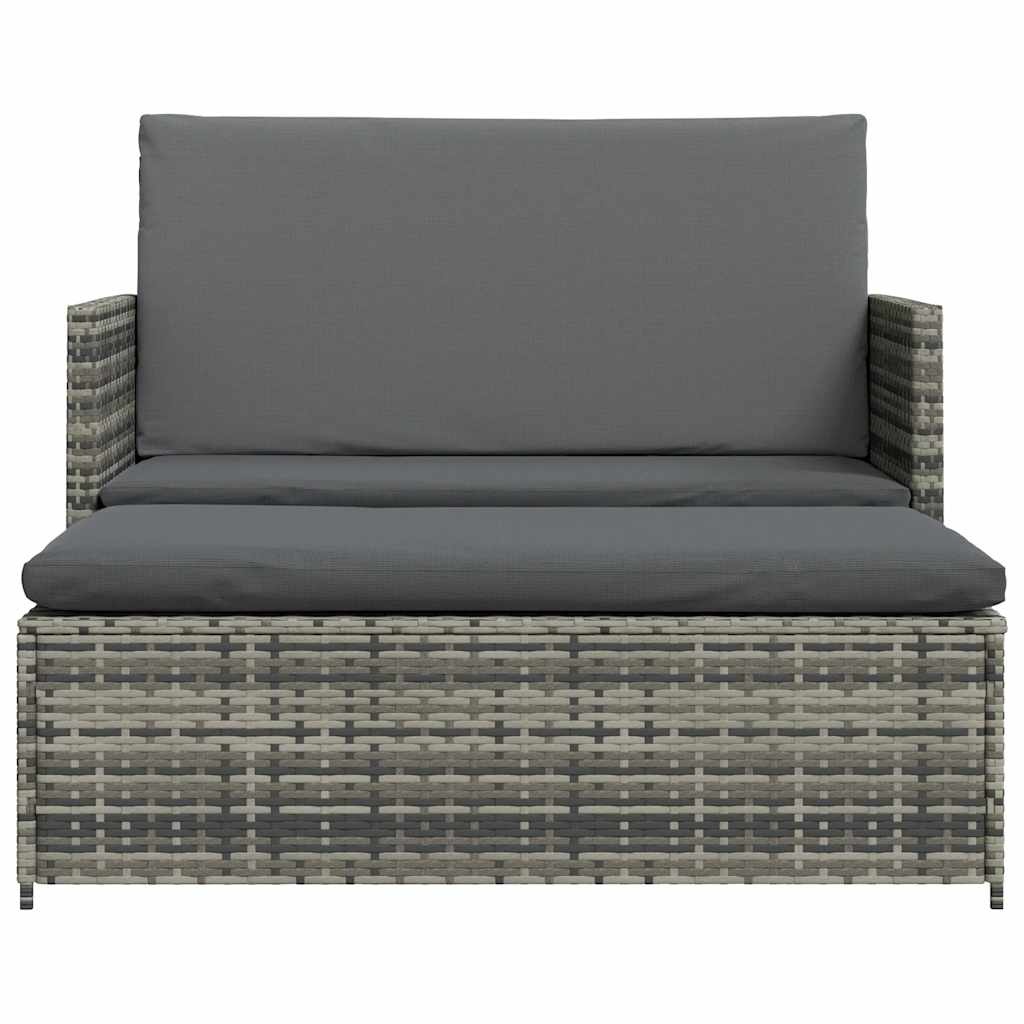 VidaXL 2-delige Loungeset met kussens poly rattan grijs