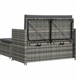 VidaXL 2-delige Loungeset met kussens poly rattan grijs