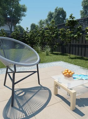 VidaXL Tuinmaanstoel poly rattan grijs