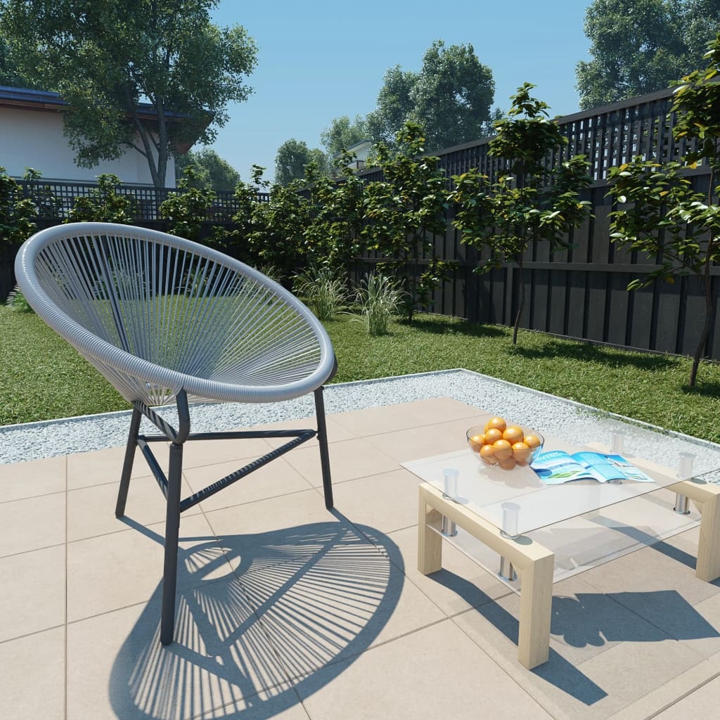VidaXL Tuinmaanstoel poly rattan grijs