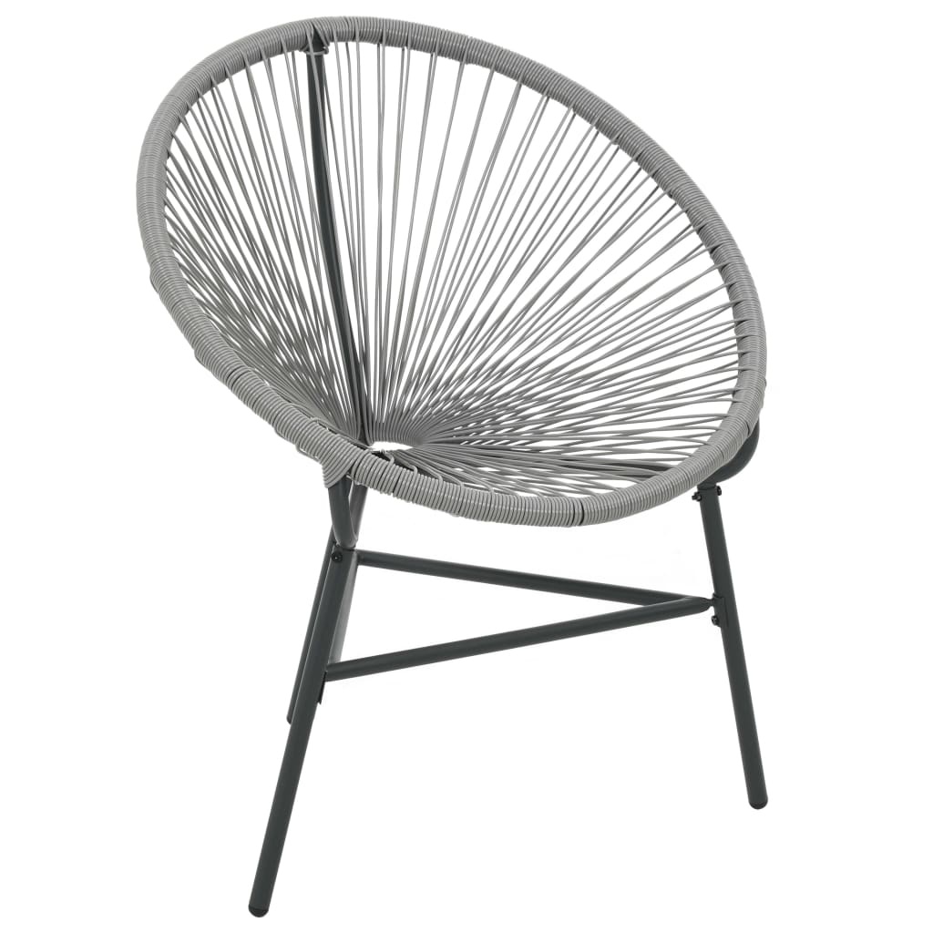 VidaXL Tuinmaanstoel poly rattan grijs