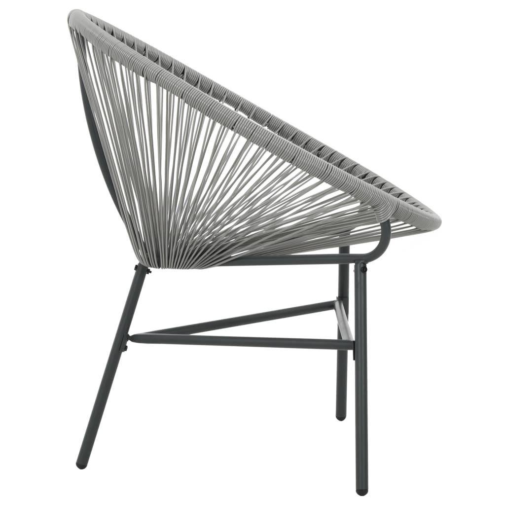 VidaXL Tuinmaanstoel poly rattan grijs