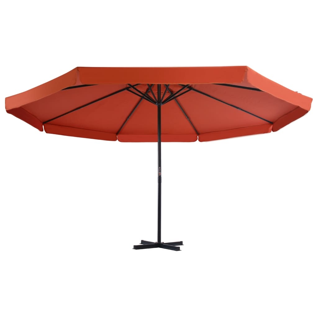 VidaXL Parasol met aluminium paal 500 cm terracottakleurig
