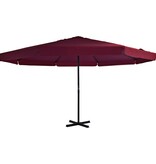 VidaXL Parasol met aluminium paal 500 cm bordeauxrood