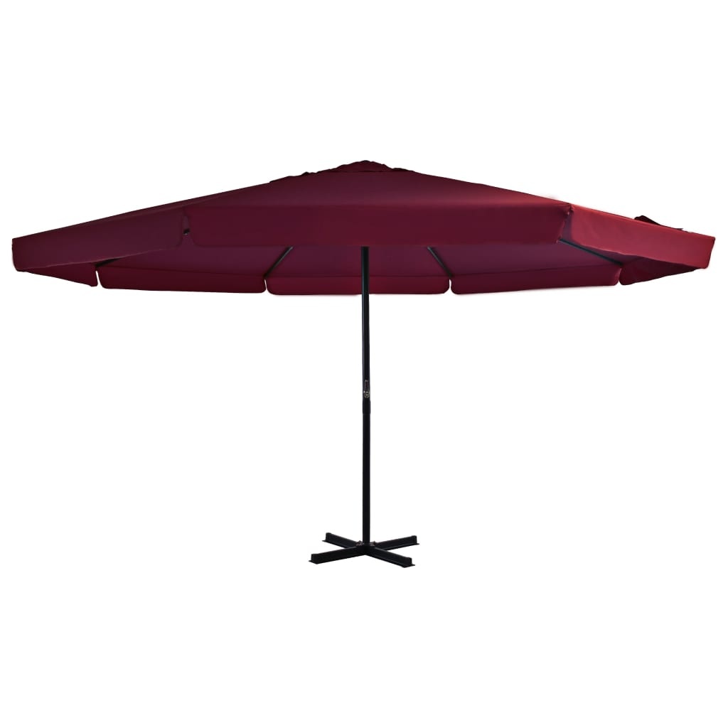 VidaXL Parasol met aluminium paal 500 cm bordeauxrood