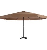 VidaXL Parasol met aluminium paal 500 cm taupe