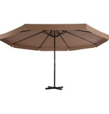 VidaXL Parasol met aluminium paal 500 cm taupe