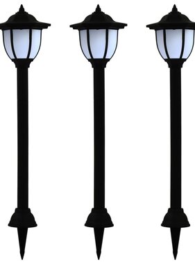 VidaXL LED-solarlampen zwart 3 st