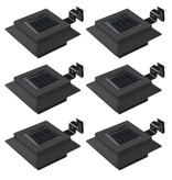 VidaXL LED-solarlampen vierkant 12 cm zwart 6 st