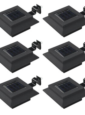 VidaXL LED-solarlampen vierkant 12 cm zwart 6 st