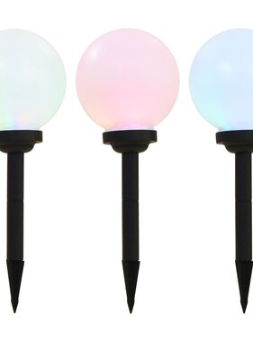 VidaXL LED-solarlampen rond 20 cm RGB 3 st