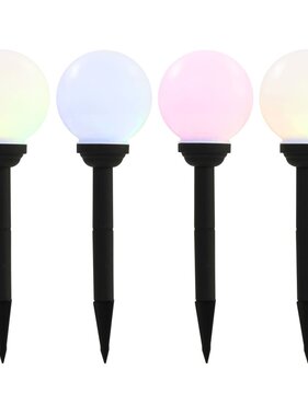 VidaXL LED-solarlampen rond 15 cm RGB 4 st