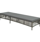 VidaXL Ligbed met kussen poly rattan grijs